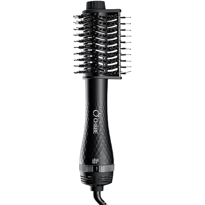 CH&BE Tri Dry Brush | 1,000W | Hair Volumizing triple barrel | Negative ions | Charcoal and nylon double bristles | 360° airflow | Shiny, frizz-free styling - Image 1